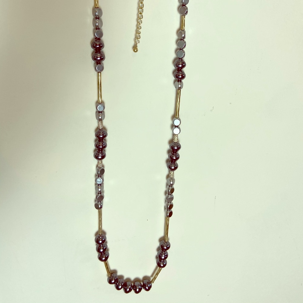 Long black pearl Chico’s necklace